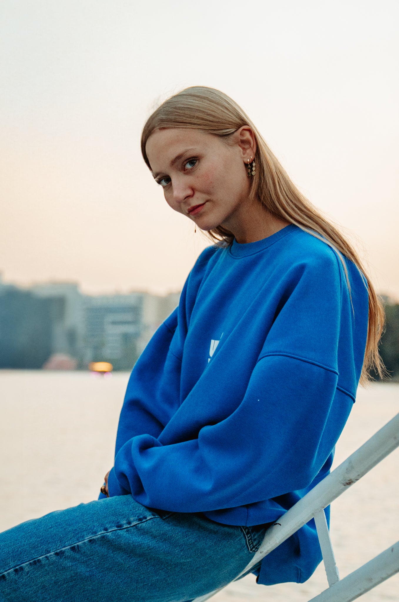 Unipiece blue Crewneck Sweatshirt