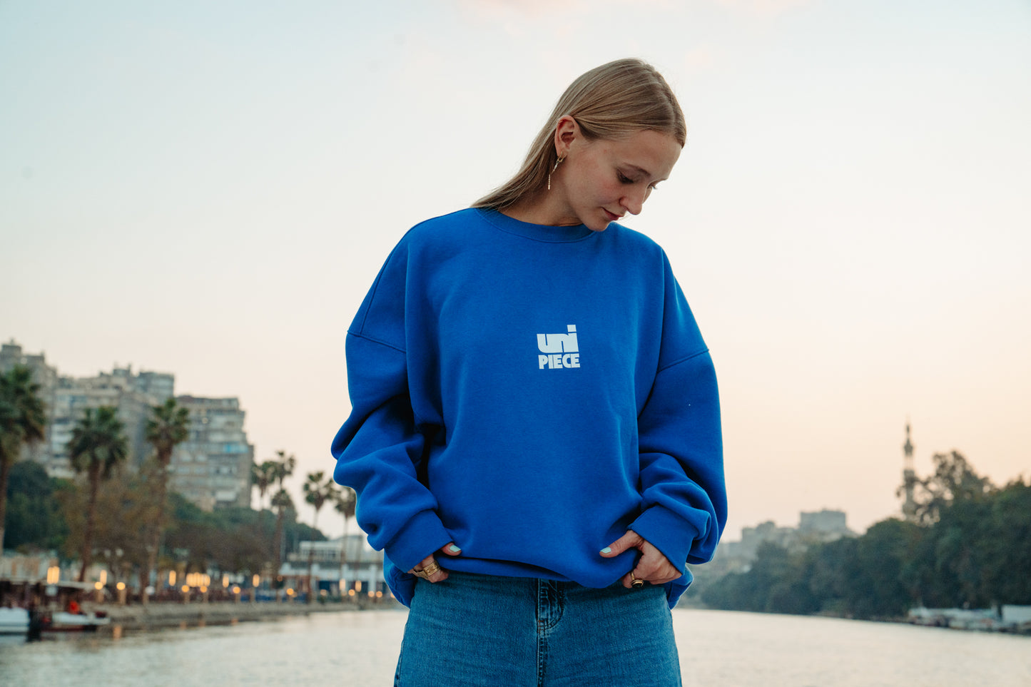 Unipiece blue Crewneck Sweatshirt