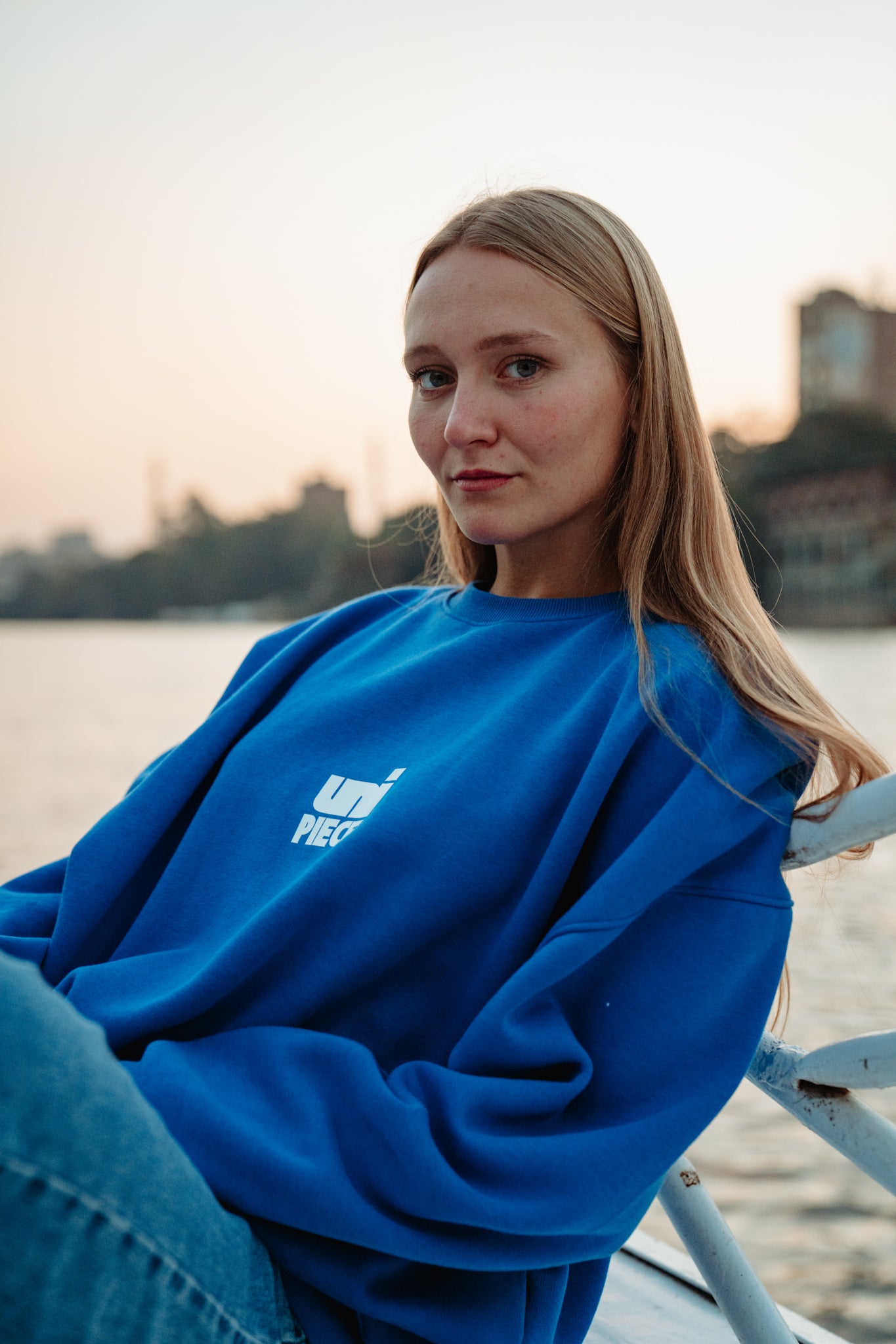 Unipiece blue Crewneck Sweatshirt