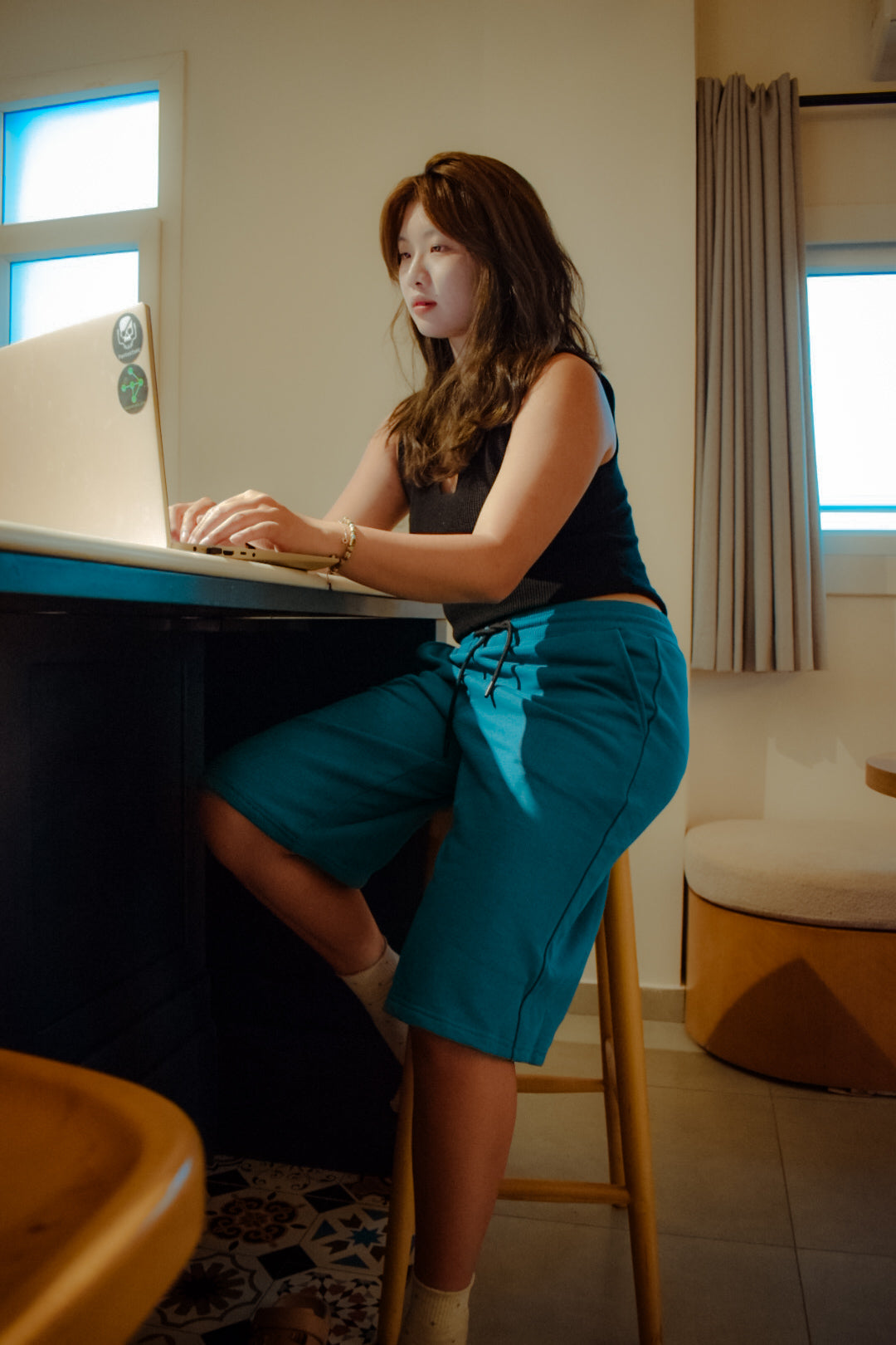 Premium Teal Blue Short
