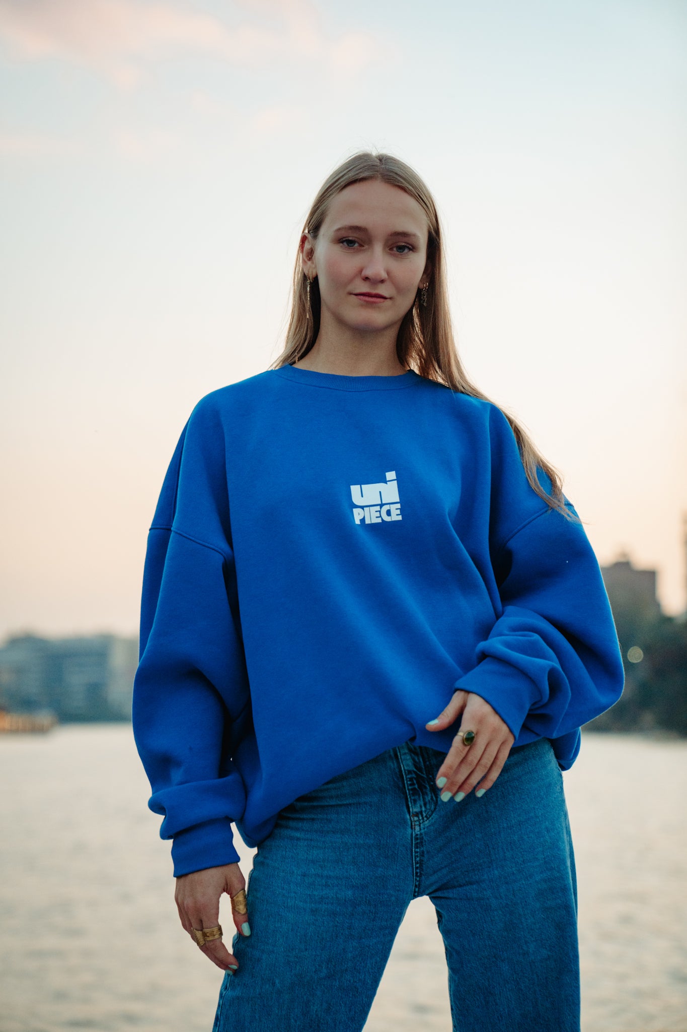 Unipiece blue Crewneck Sweatshirt