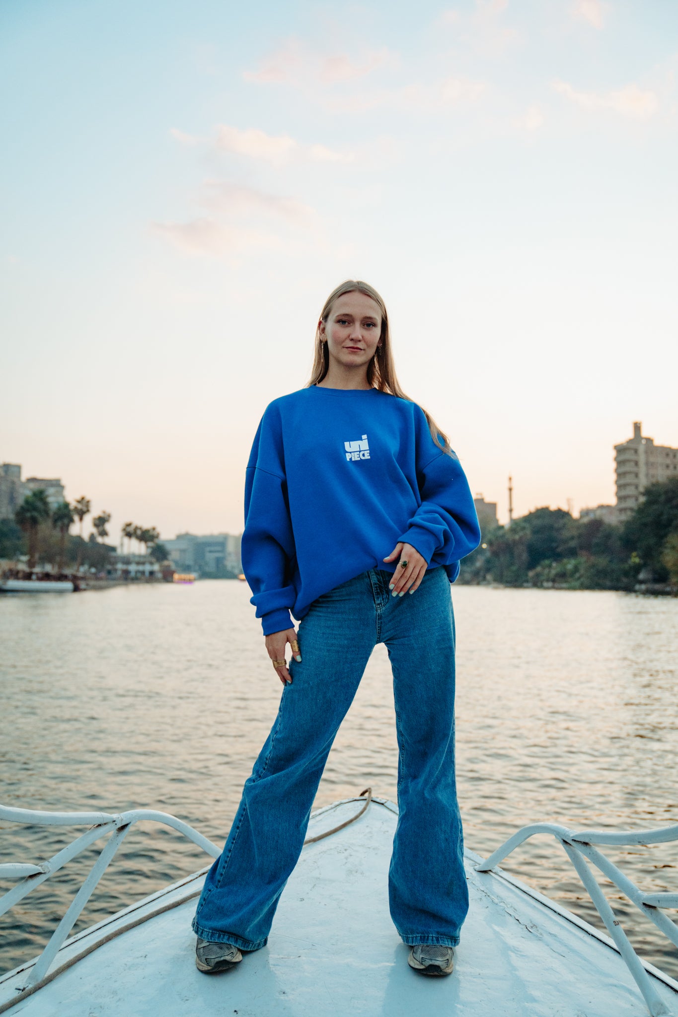 Unipiece blue Crewneck Sweatshirt