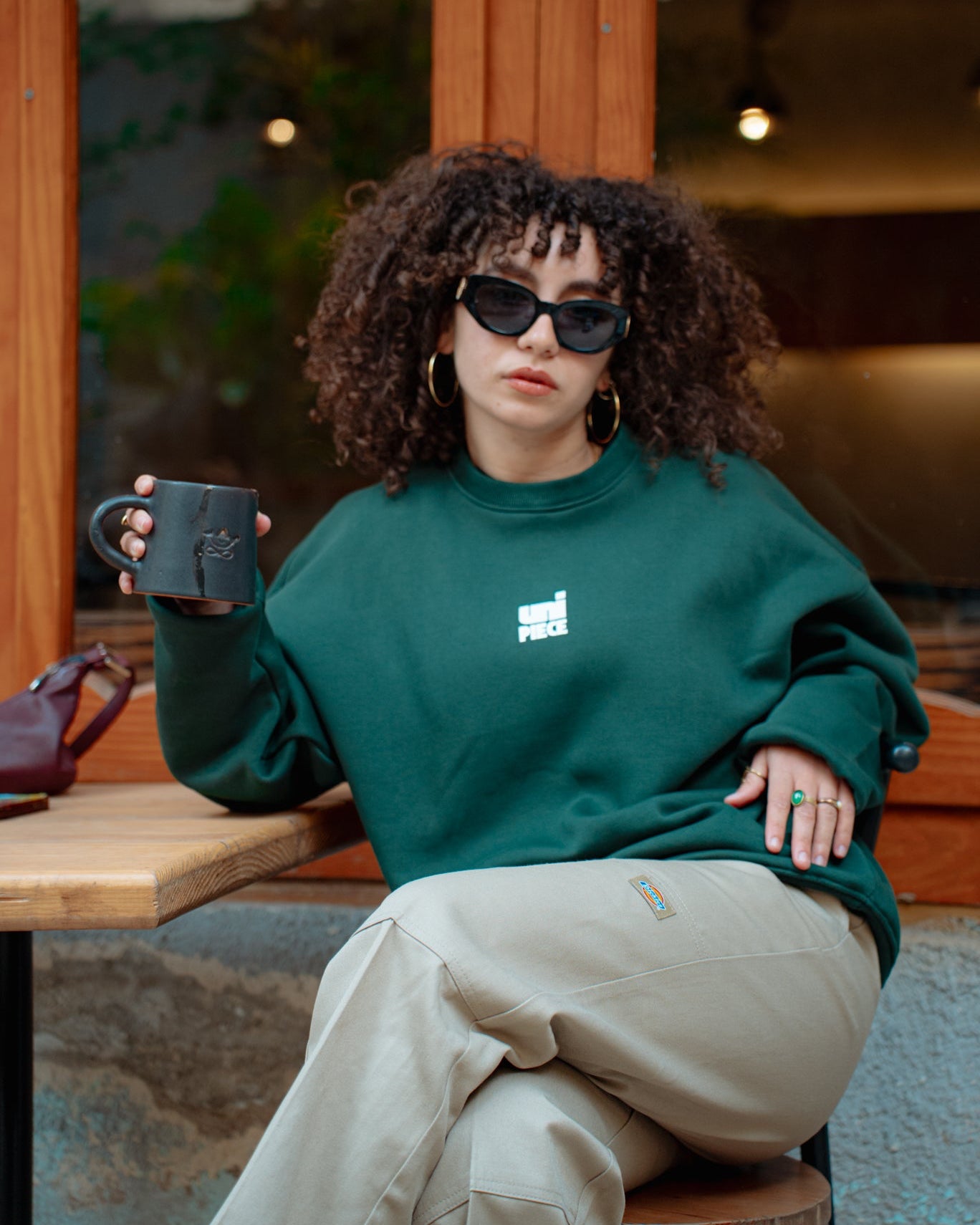 Unipiece Green Crewneck Sweatshirt