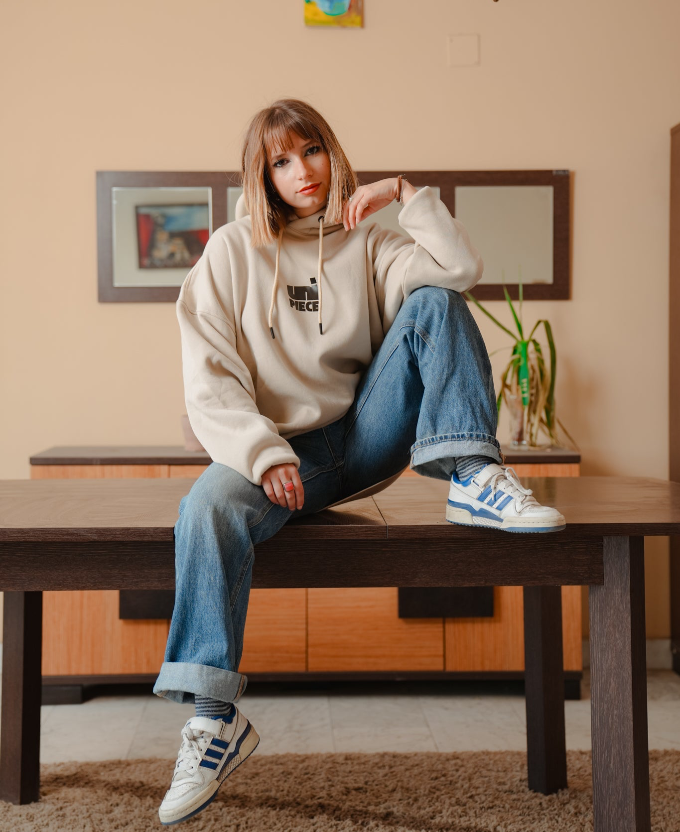 Unipiece Beige Hoodie