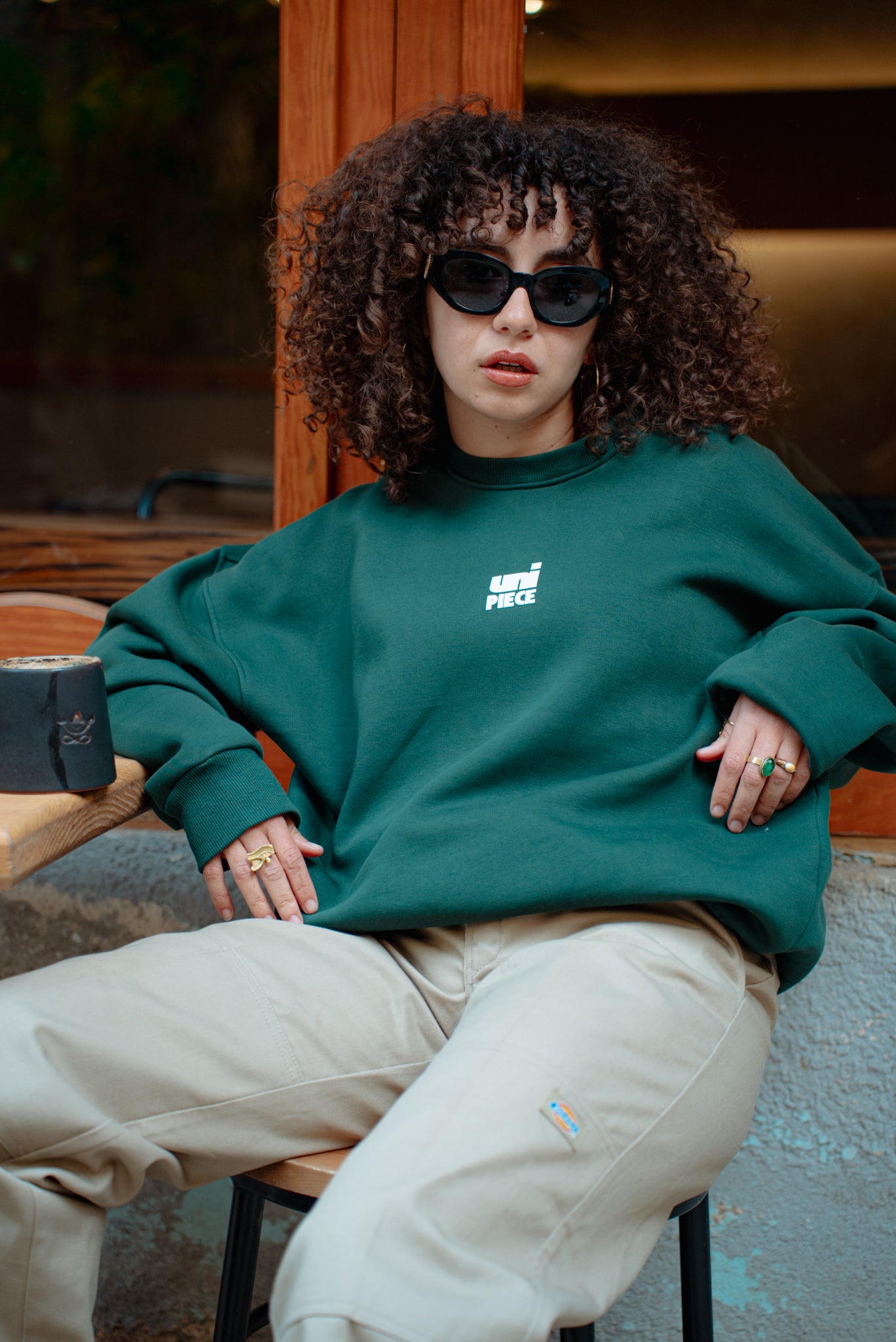 Unipiece Green Crewneck Sweatshirt